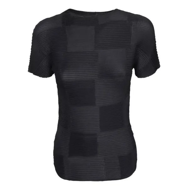 Футболка checkered top Issey Miyake, черный