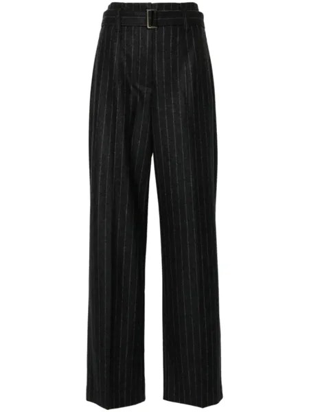 Brunello Cucinelli прямые брюки в тонкую полоску, серый