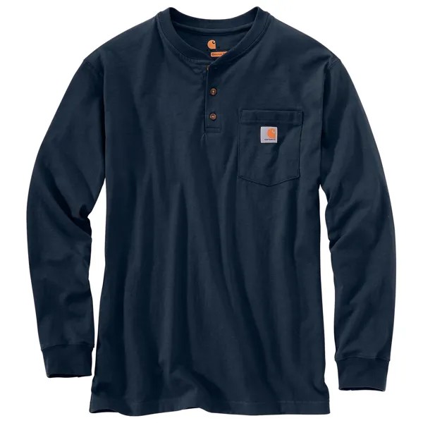 Лонгслив Carhartt Workwear Pocket Henley L/S, темно синий