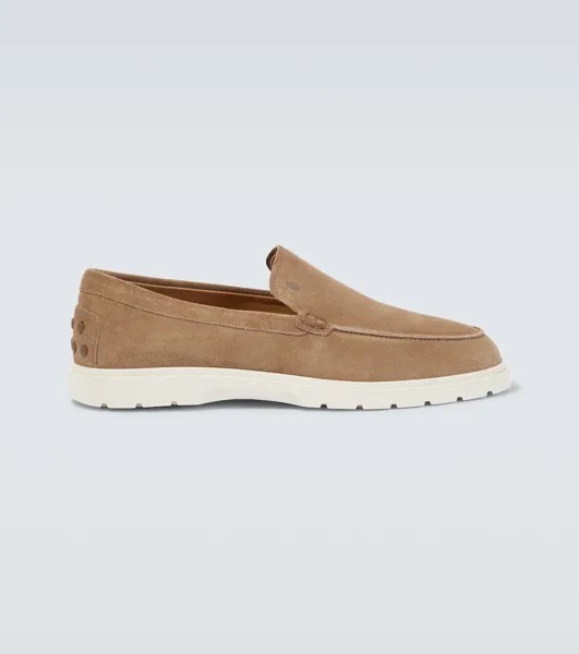 Замшевые лоферы Tod's, бежевый