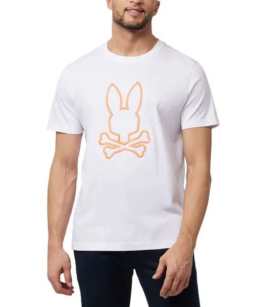 Футболка с короткими рукавами и рисунком Psycho Bunny Floyd, белый
