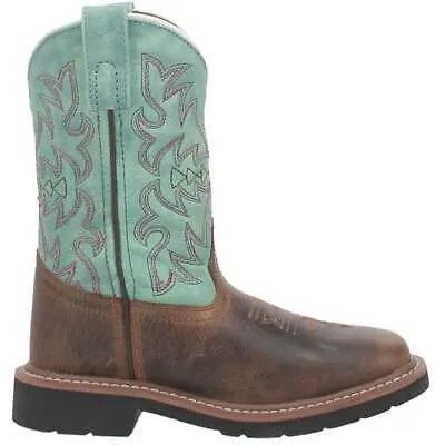 Ботинки Dan Post Nia Tooled Inlay Square Toe Cowboy Youth Girls Blue Casual Boots