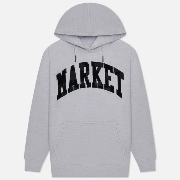 Мужская толстовка MARKET Chess Club Applique Fleece Hoodie серый, Размер XL