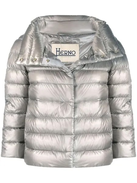 Herno укороченная куртка на молнии, серый