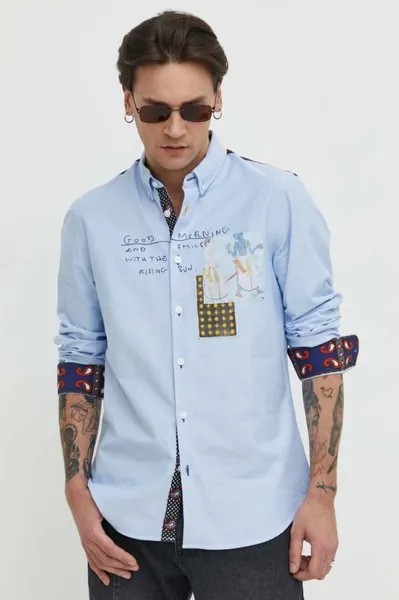 Хлопчатобумажная рубашка Desigual, синий