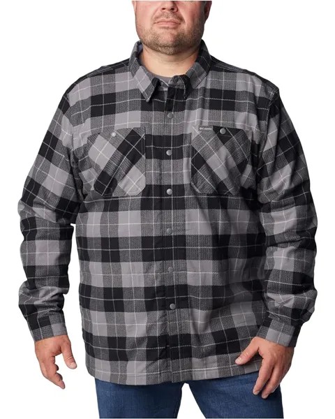 Рубашка Columbia Big & Tall Cornell Woods Fleece Lined, цвет City Grey/Blue Stone Woodsman Tartan