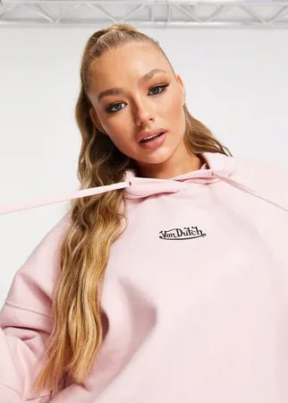 Oversized-худи розового цвета от комплекта Von Dutch-Розовый цвет