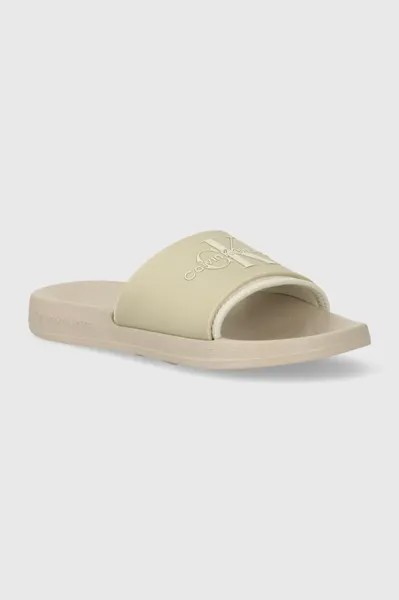 Шлепанцы Slide Monogram Tpu Calvin Klein Jeans, зеленый
