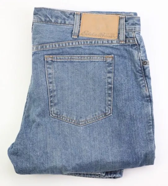 Мужские джинсы прямого кроя Eddie Bauer Pre-owned размера W36 L34 на фланелевой подкладке