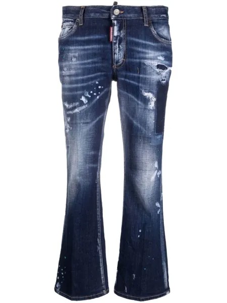 Dsquared2 укороченные брюки прямого кроя, синий