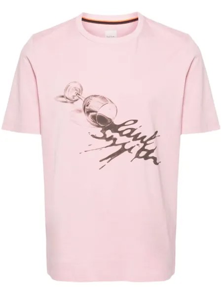 Paul Smith футболка из органического хлопка Wine Glass, розовый