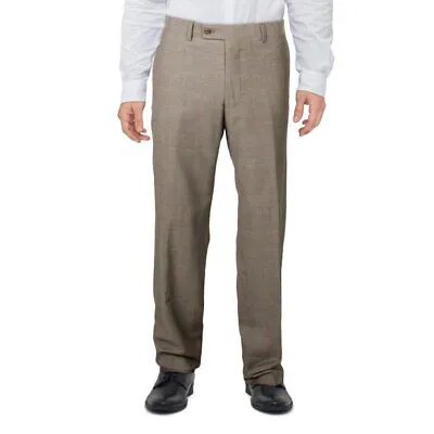 Дизайнерский бренд Мужские бежевые зауженные брюки Slim Fit в клетку Отдельные брюки 38R