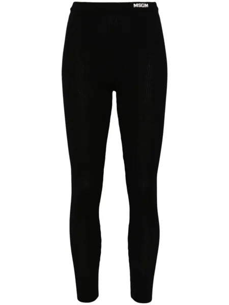 MSGM легинсы с логотипом, черный