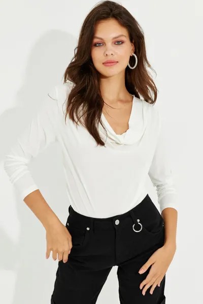 Женская блузка цвета экрю с воротником-манжетой LPP1234 Cool & Sexy