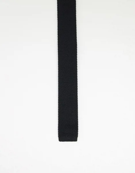 Черный вязаный галстук Gianni Feraud