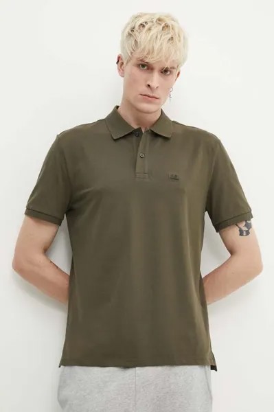 Рубашка поло Stretch Piquet Regular C.P. Company, зеленый