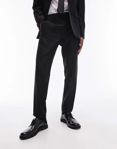 Брюки Topman Fitted Tuxedo, черный