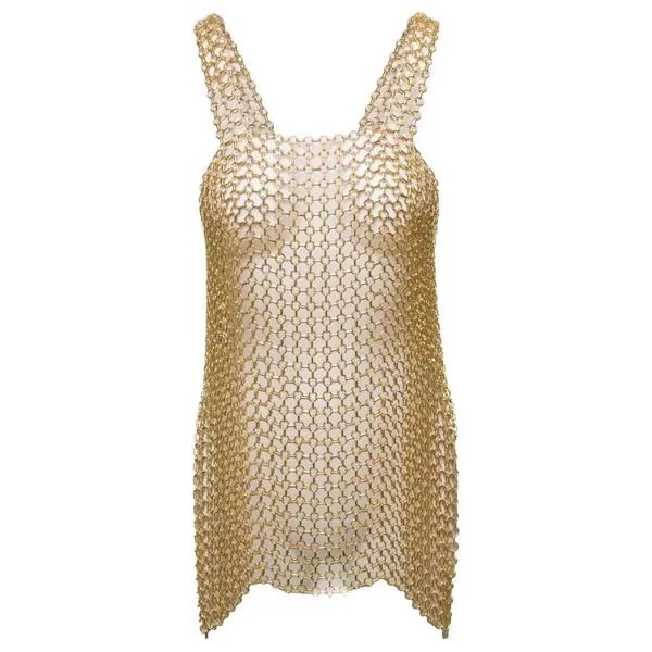 Платье -tone mini dress with shoulders straps and sid Silvia Gnecchi, желтый