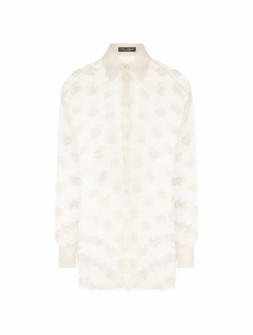 Жаккардовая рубашка Dolce&Gabbana, белый