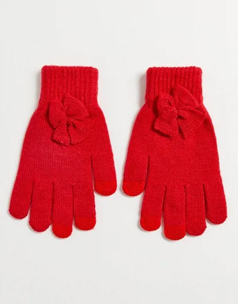 Красные перчатки с бантиками SVNX-Красный