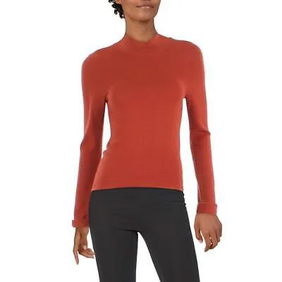 525 America Женский оранжевый укороченный пуловер в рубчик с воротником-стойкой S BHFO 2774
