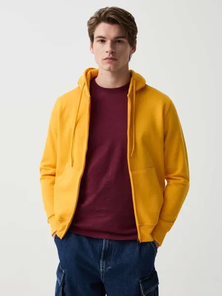 Плюшевая толстовка с молнией во всю длину Ovs, цвет ochre yellow
