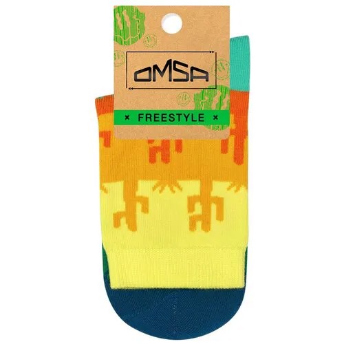 Носки Omsa, размер 35-38, зеленый, желтый