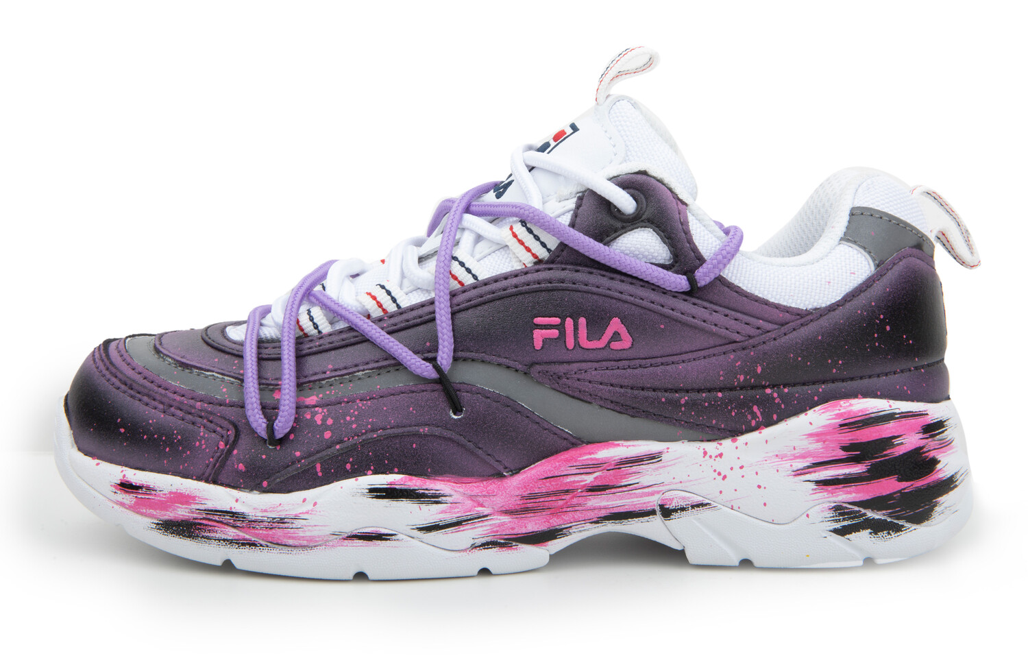 Кроссовки FILA Ray Chunky Sneakers Unisex Low-top White/black/purple, фиолетовый