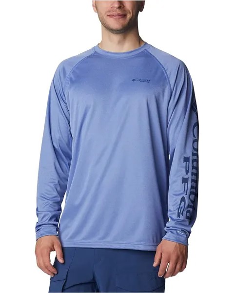 Рубашка Columbia Terminal Tackle Heather Long Sleeve, цвет Violet Sea Heather/Carbon Logo