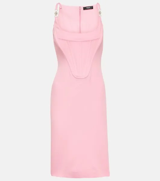 Платье миди из корсетного крепа Versace, розовый
