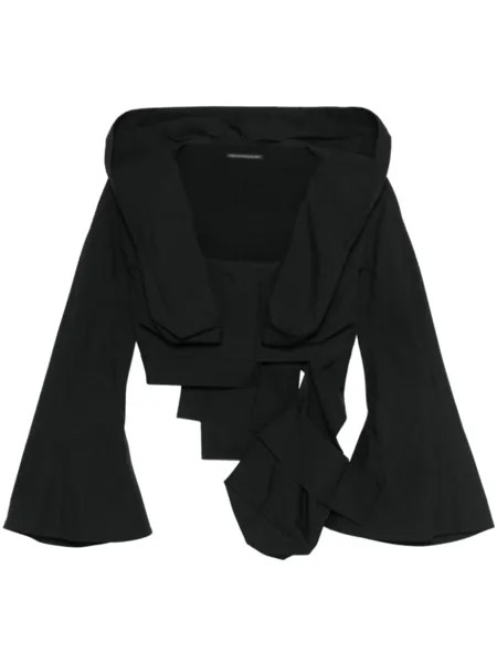 Yohji Yamamoto укороченная куртка с капюшоном, черный