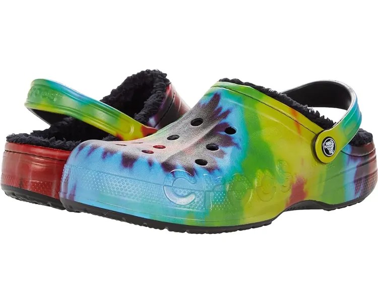 Сабо Crocs Baya Lined Tie-Dye Graphic Clog, цвет Multi/Black