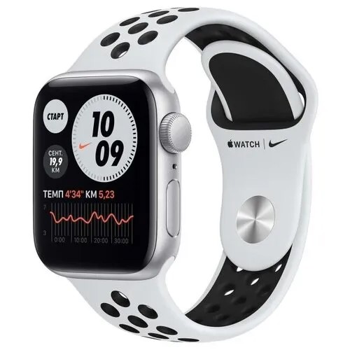 Умные часы Apple Watch SE (2022) 44mm Aluminum Case with Nike Band (Цвет: Silver/Black)