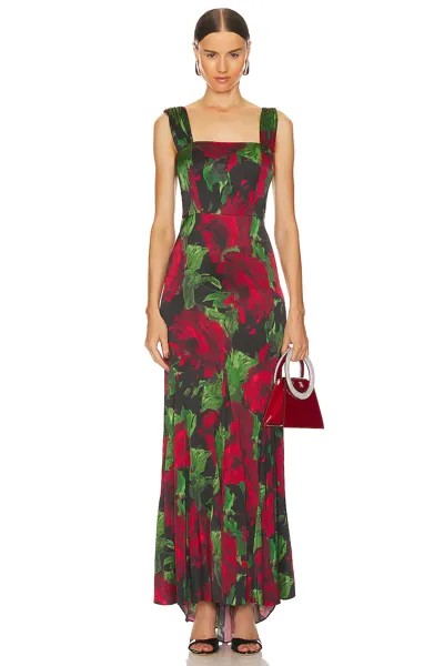 Платье Alice + Olivia Arza Off Shoulder, цвет Cloud Floral Bordeaux