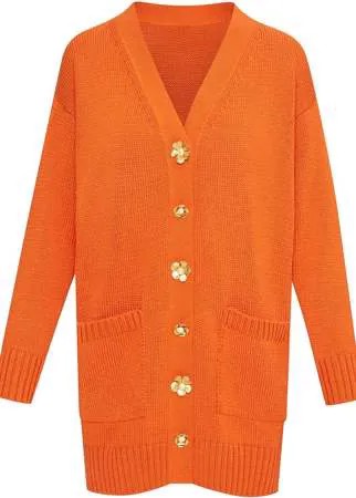 Oscar de la Renta длинный кардиган с декоративными пуговицами