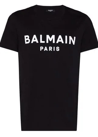 Balmain футболка с фактурным логотипом