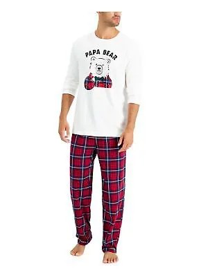 FAMILY PJs Мужские красные верхние брюки на резинке с прямыми штанинами Пижамы из смесового хлопка XL