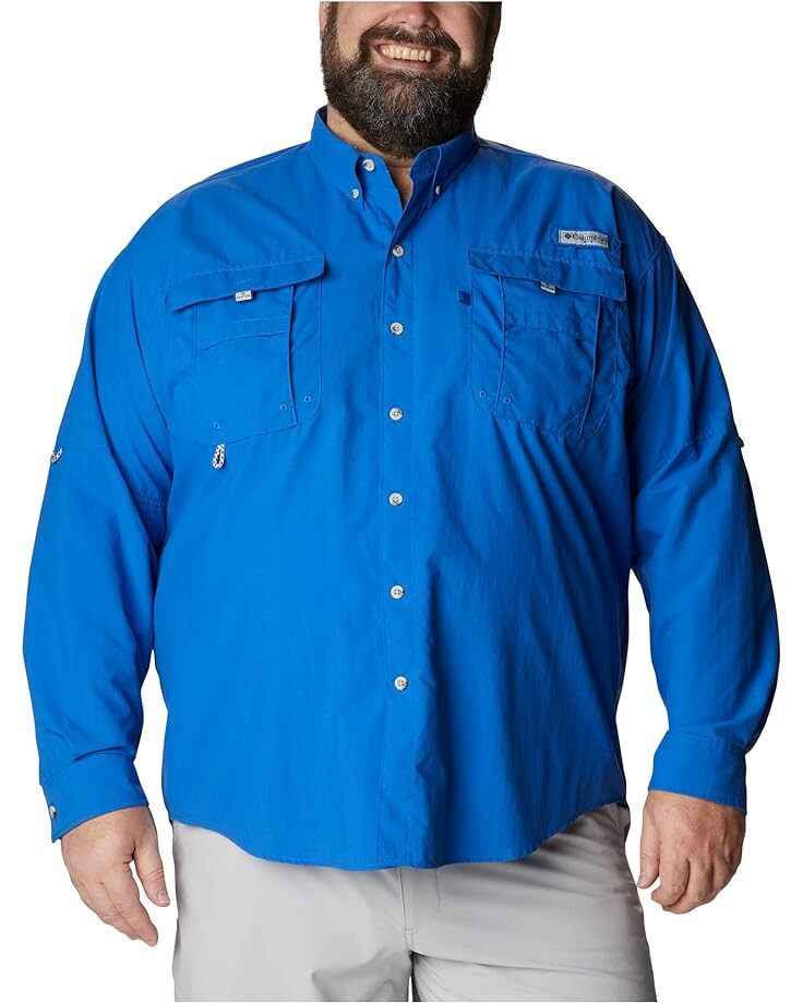 Рубашка Columbia Big & Tall Bahama II Long Sleeve, цвет Vivid Blue