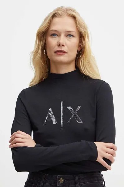 Лонгслив Armani Exchange, черный