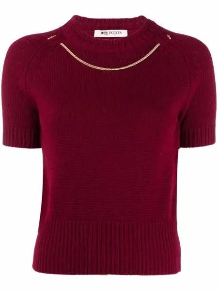 Ports 1961 chain-necklace shortsleeved jumper