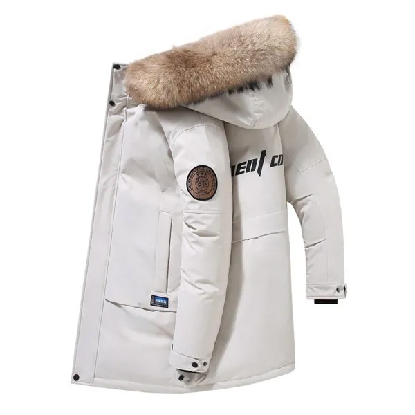 Парка с капюшоном для мужчин и женщин, зимнее теплое утепленное пальто с карманами, длинная Дизайнерская куртка, пуховик, до-20 температур