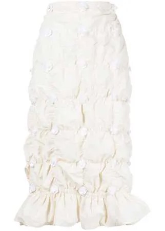 SHUSHU/TONG стеганая юбка с цветочным декором