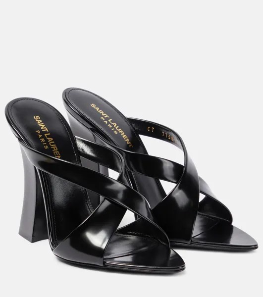 Кожаные сабо Eva 110 Saint Laurent, черный