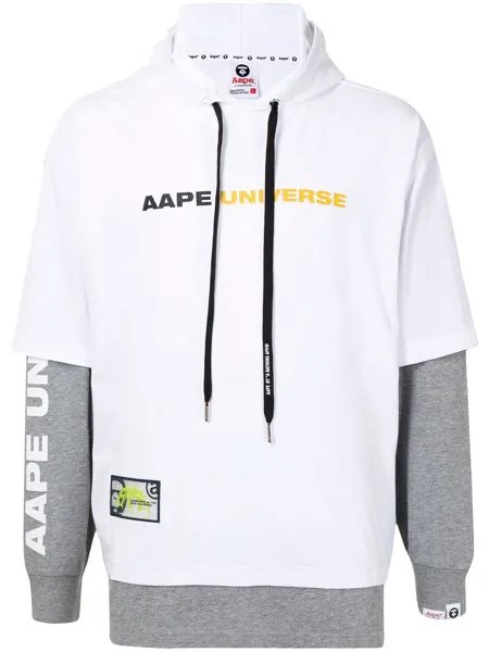 AAPE BY *A BATHING APE® многослойное худи с логотипом