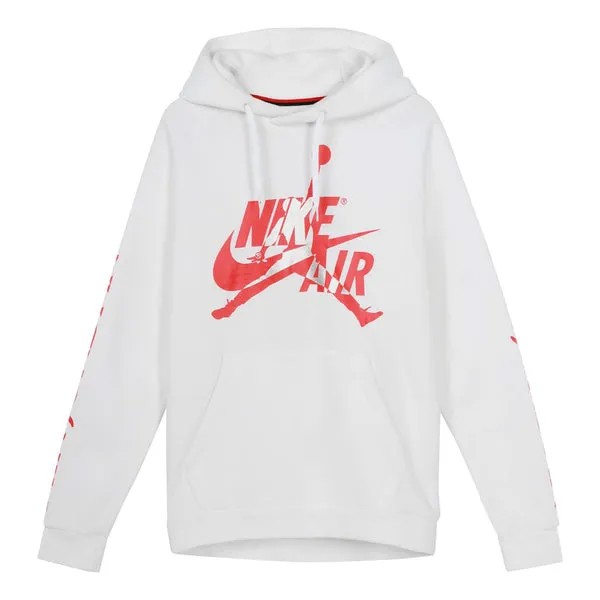 Толстовка Air Jordan Jumpman Classics logo Printing Fleece Lined Stay Warm Pullover White, белый