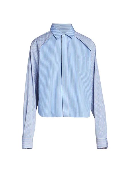 Рубашка из поплина Thomas Mason Sacai, цвет light blue stripe