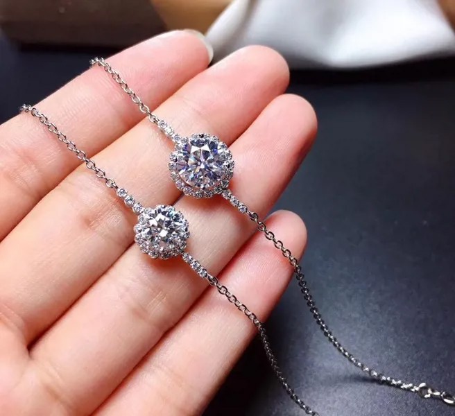 Поэтический магазин еврей, Круглый S925 серебро 2.00ct D VVS, ручная работа, роскошное утомление, S925 серебро, ручная работа, для женщин