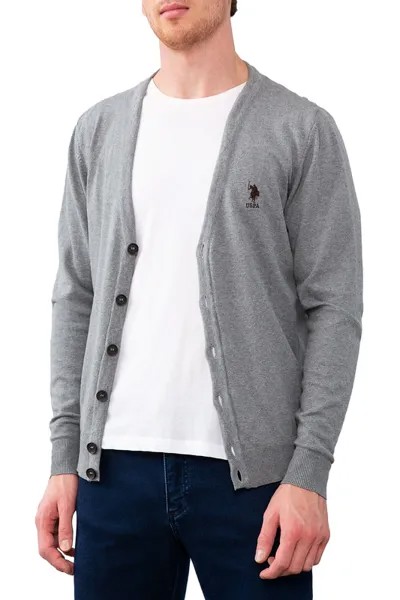 Кардиган мужской U.S. POLO Assn. G081SZ0TH0HENRICO серый S