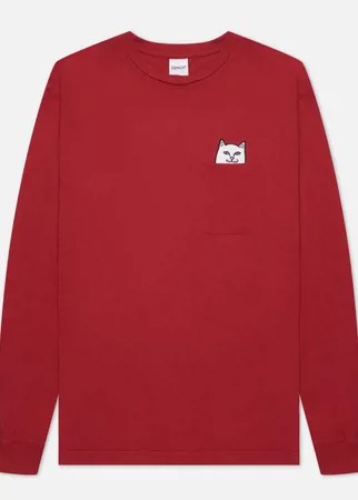 Мужской лонгслив RIPNDIP Lord Nermal Pocket, цвет бордовый, размер M