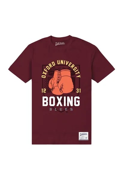 Футболка с принтом Oxford University Boxing Henry Tiger, бордовая